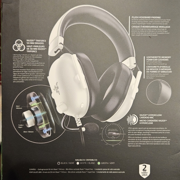 Razer BlackShark V2 X White Gaming Headset - Picture 2 of 2